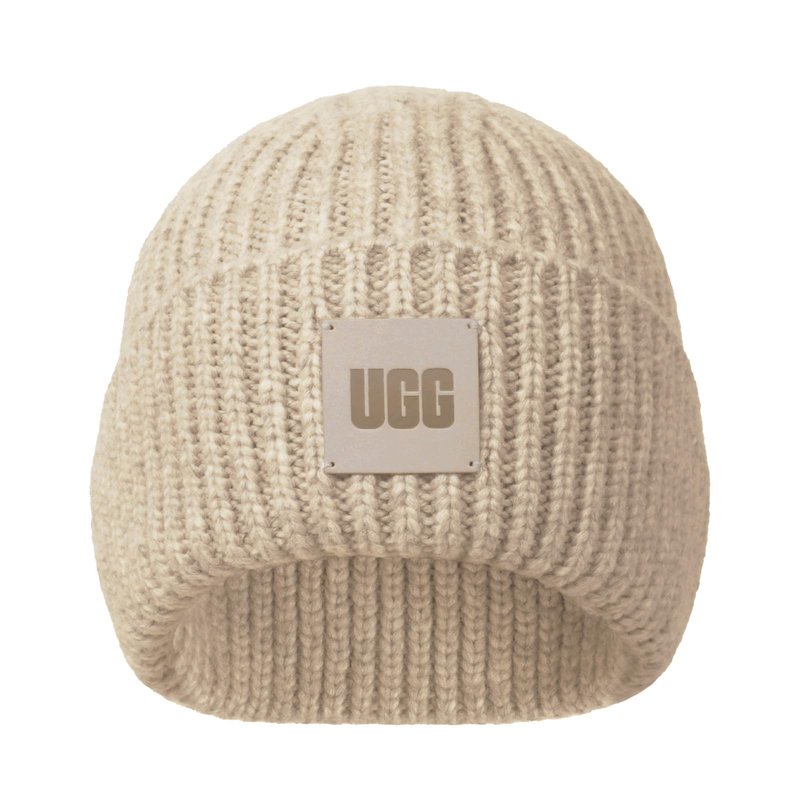UGG Womens Chunky Rib Beanie Cream One-Size