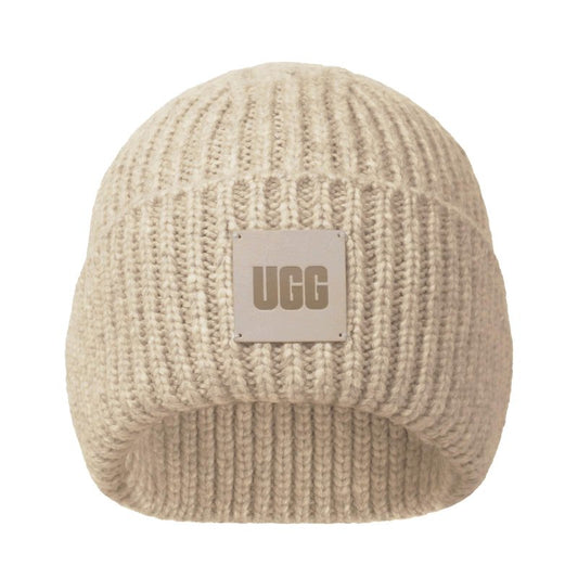UGG Womens Chunky Rib Beanie Cream One-Size