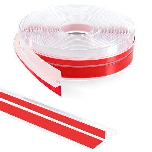 20Ft T-Shaped Door Draft Stopper, Silicone Weather Stripping Seal Tape for Doors and Windows - Clear, 2" Wide (50mm)