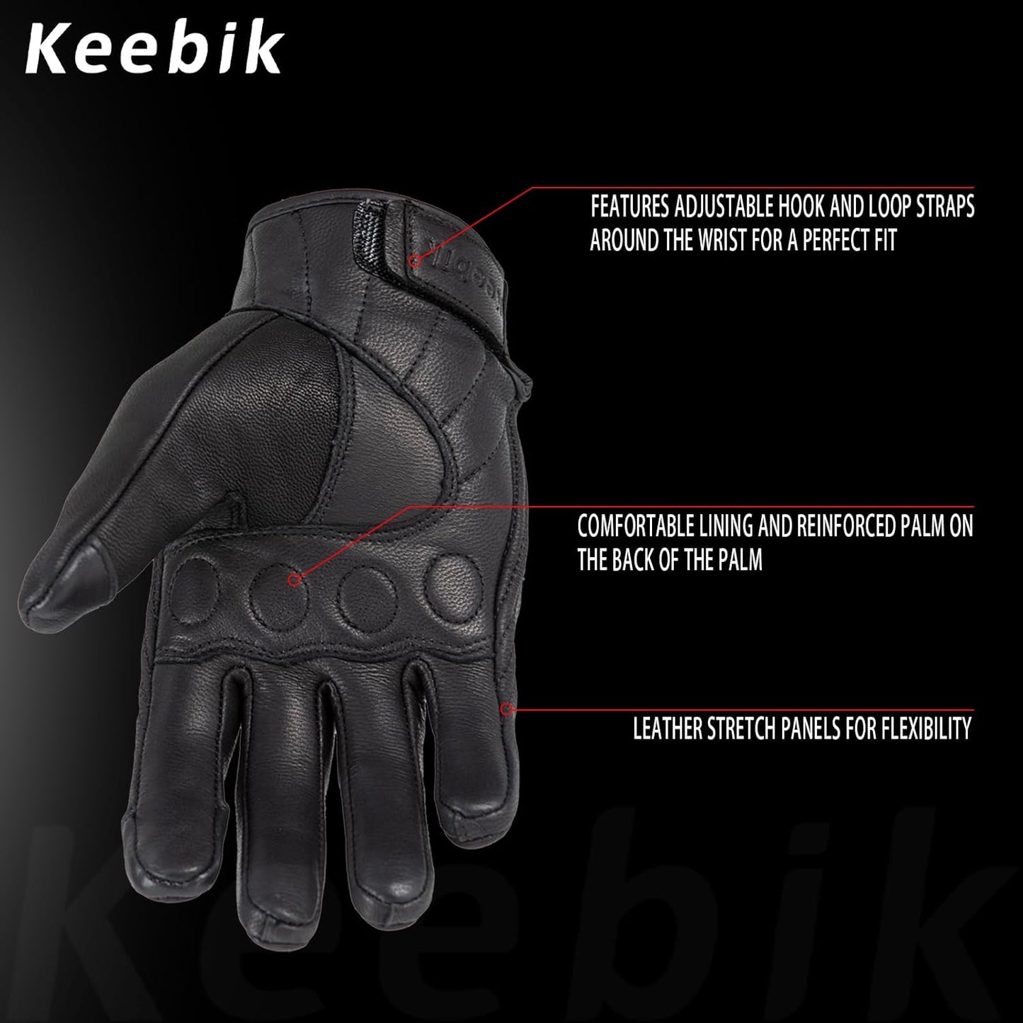 Skiennix Goatskin Leather Motorcycle Racing Gloves - Reflective Skull Design | Touchscreen for Men & Women