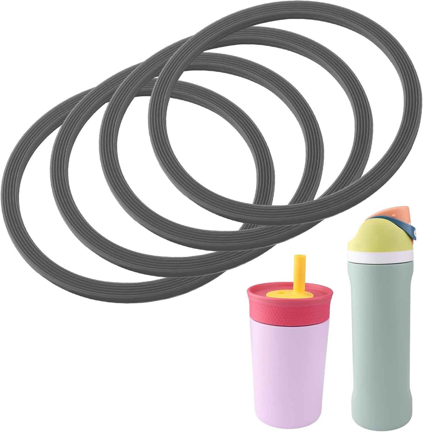 Owala | Rubber Gasket Replacement for FreeSip Water Bottles | 4-Pack Silicone O-Ring Seals
