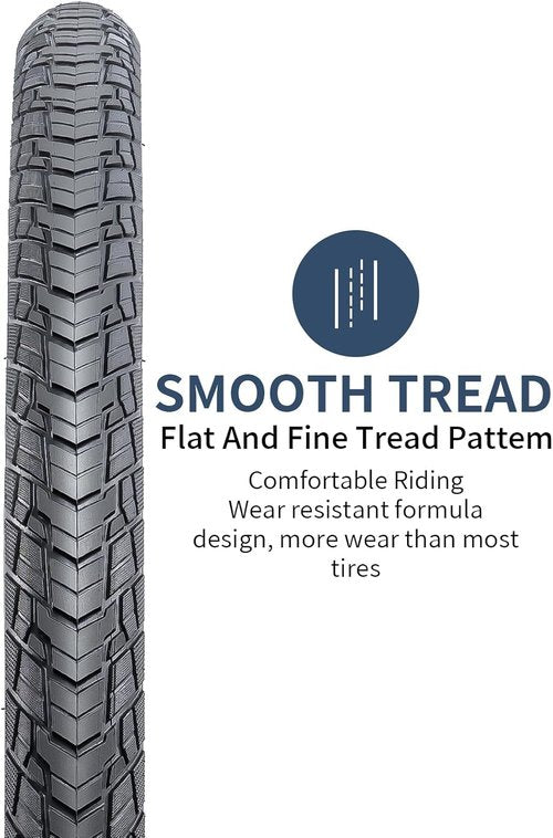 700C Bike Tires & Heavy Duty Tubes - 2-Piece Set with Rim Strips | 700x45C, 28x1.75 Compatibility
