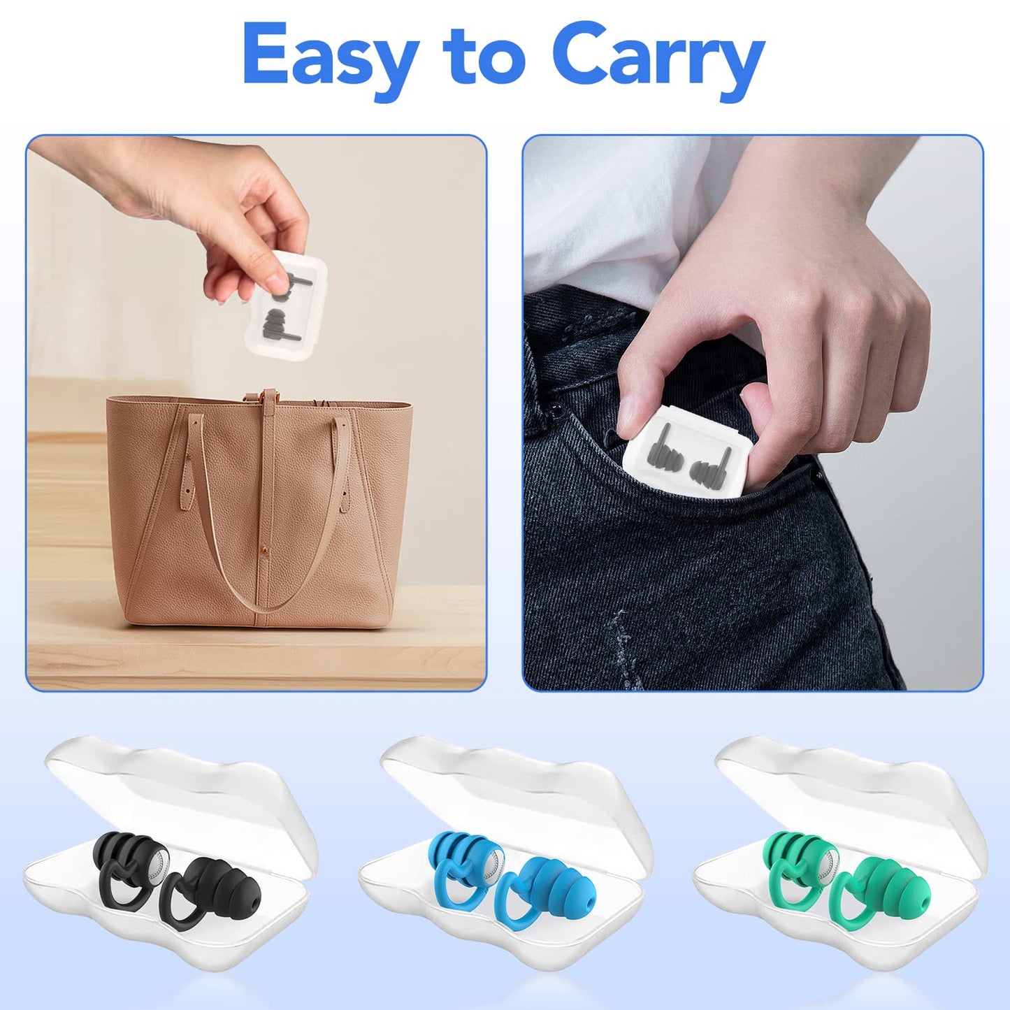 Swimming Ear Plugs Waterproof Earplugs - 3 Pairs Silicone Swim Ear Plugs for Adult Kids, Water Sports Earplugs for Showering, Bathing, Surfing - Keep Ear Water Out