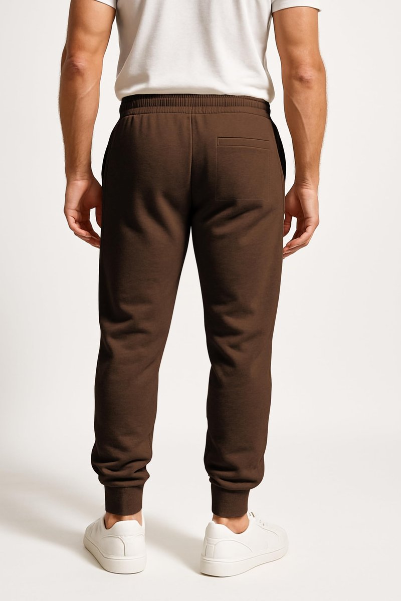 AMERICAN HEAVEN Men's Fleece Jogger | 3 Pocket All Season Athletic Workout Sweat Pants Chocolate Brown