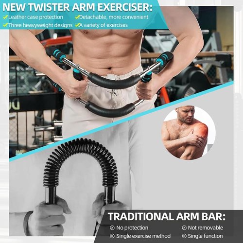Twister Arm Trainer, 66-110lb Adjustable Fitness Equipment, Chest Workout Equipment for Men, Portable Detachable Upper Body Forearm Strengthener Shoulder Arm Exerciser for Home Gym