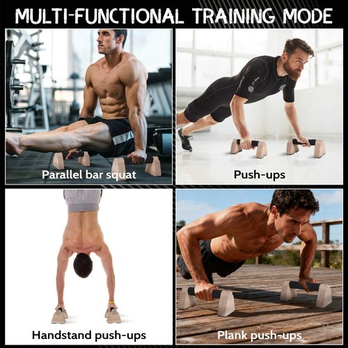 Wooden Parallettes Bars - 30CM Calisthenics Equipment for Handstand Training, Push Up Bars & Strength Training,Oak Wood Parallel Bar, Non-Slip Base for Handstand Blocks, Pushup Handles & Planks