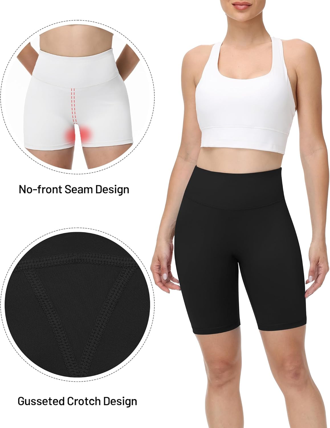 Runhit Biker Shorts for Women - High Waisted No Front Seam Spandex Gym Yoga Shorts | 3''/5''/8'' Tummy Control