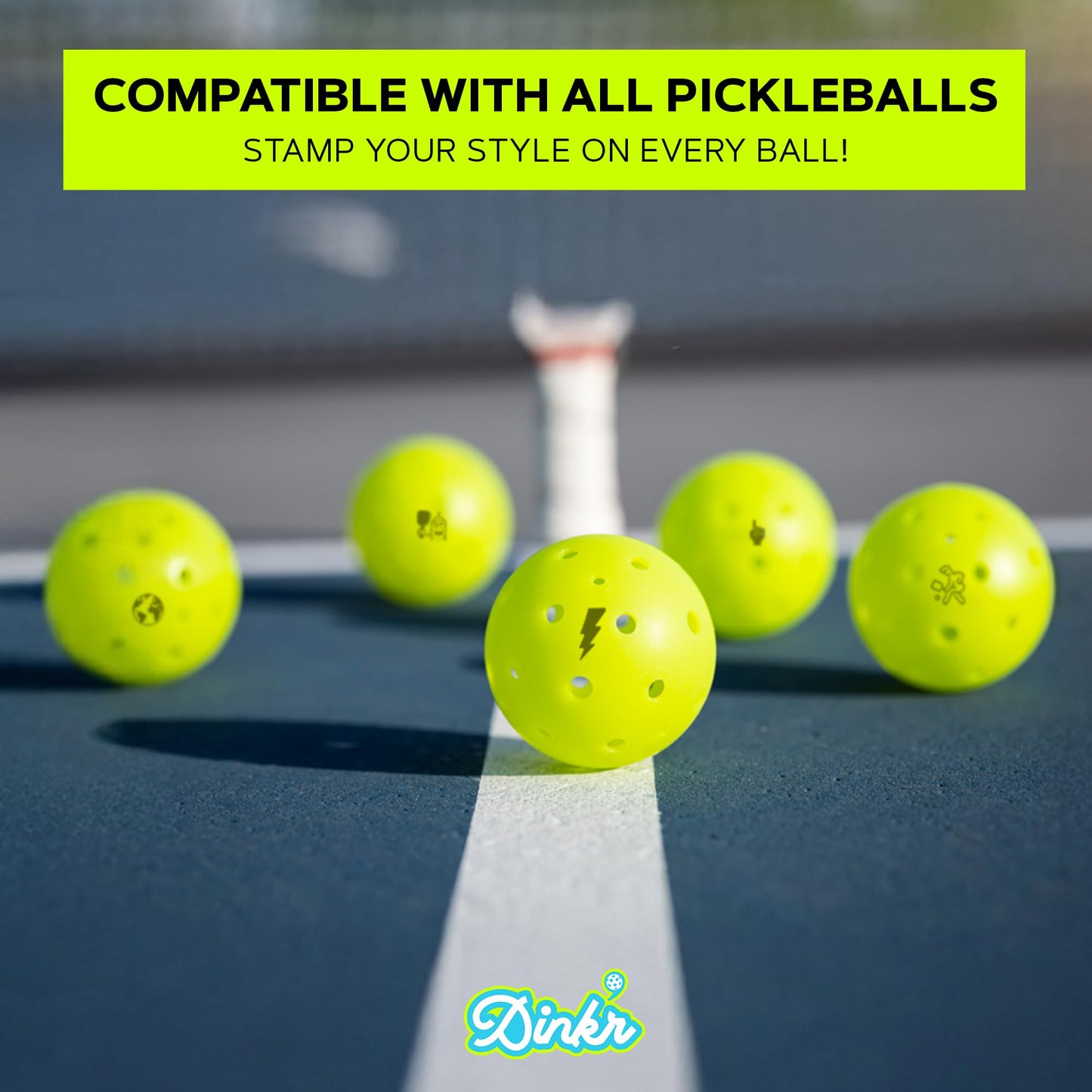 Dink Ink- Self-Inking Reusable Pickleball Marker | Personalize Your Pickleballs with Precision | Quick-Dry, Smudge-Free Durable Ink | Perfect for Pickleball Marking Accessories (Heart of the Game)