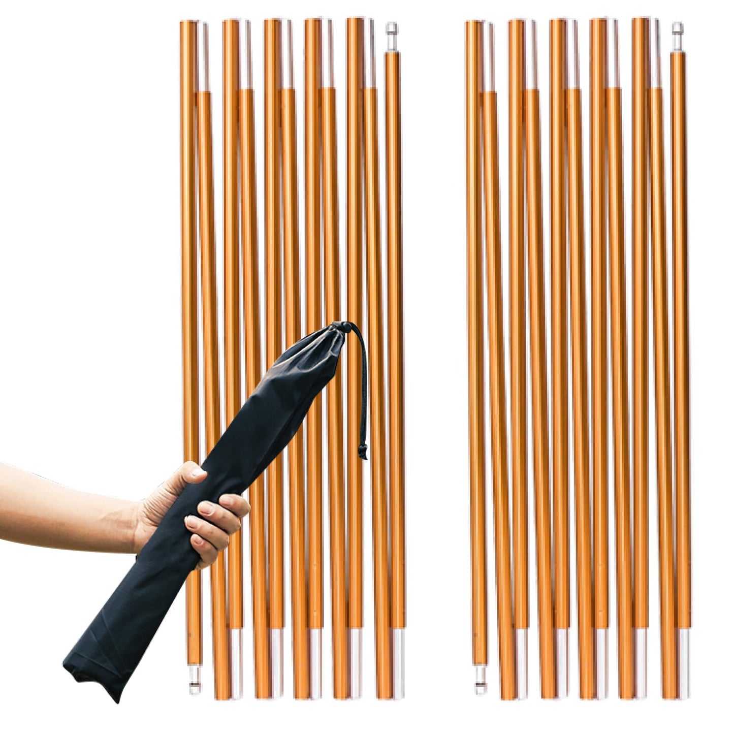 TRIWONDER Tent Poles Replacement Aluminum Camping Rod Accessories Pre-Assembled Tent Pole Repair Kit, 2 Pcs (13.3ft (404cm))