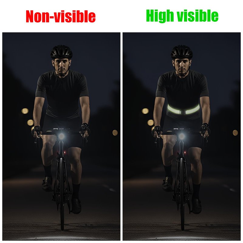 KH866 5PCS Reflective Belt or Sash PT Belts Lights Visibility Military Adjustable Lightweight Tape Vest Waist Straps for Night Running Walking Cycling Fits Women Men Kids - Green Red Blue Pink Orange