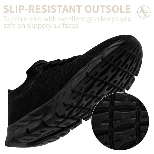 Mens Running Tennis Shoes Walking Lightweight Athletic Workout Gym Shoes Breathable Fashion Sneakers All_Black 10.5
