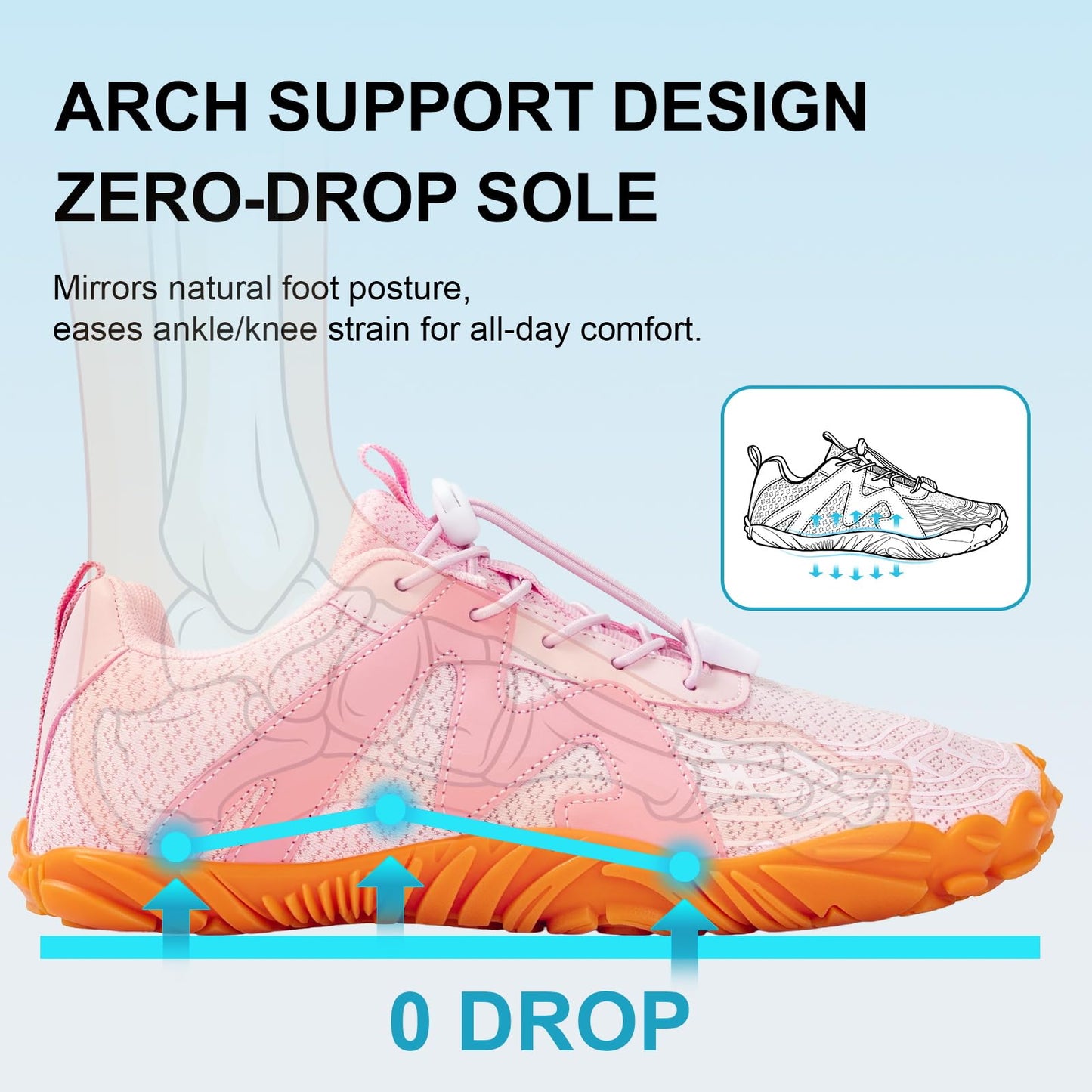 ELETON Barefoot Shoes Women Men Hiking Water Shoes Wide Toe Box Zero Drop