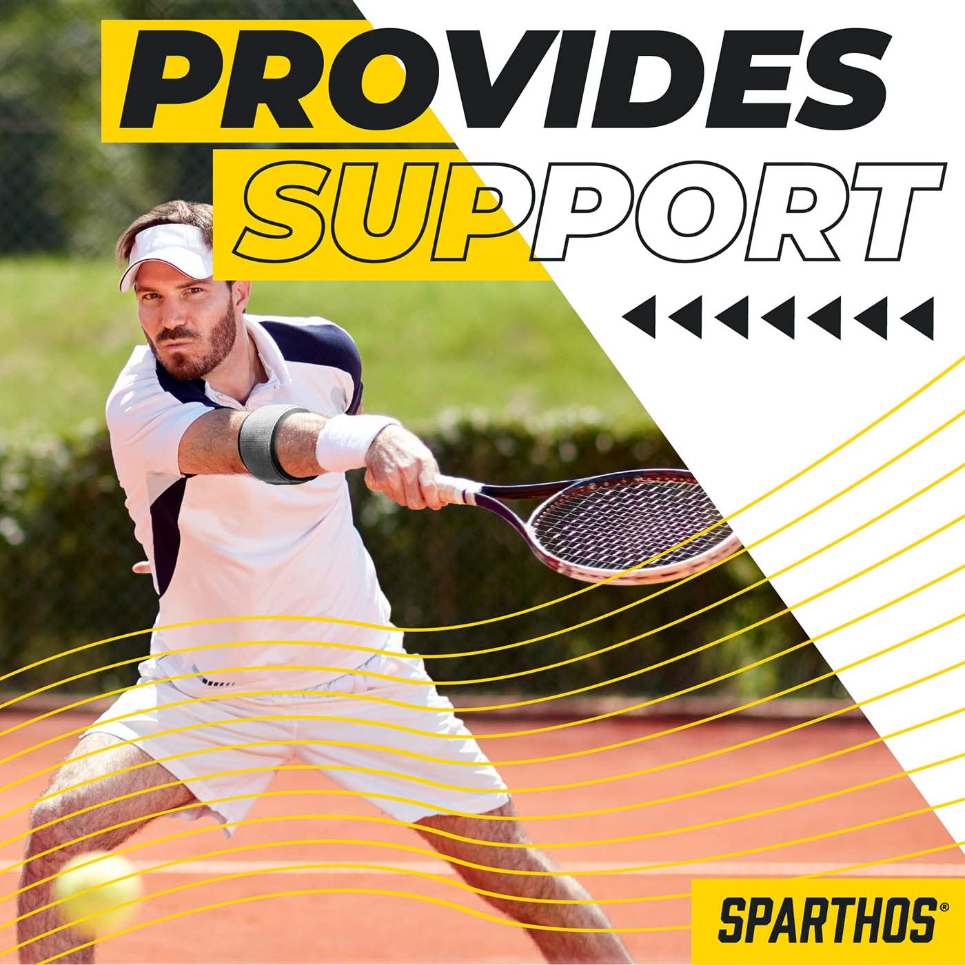 Sparthos Tennis Elbow Brace (Pack of 1) - For Tendonitis, Forearm Pain, Golf Elbow Support - Arm Strap Band with Gel Compression Pad - for Men and Women