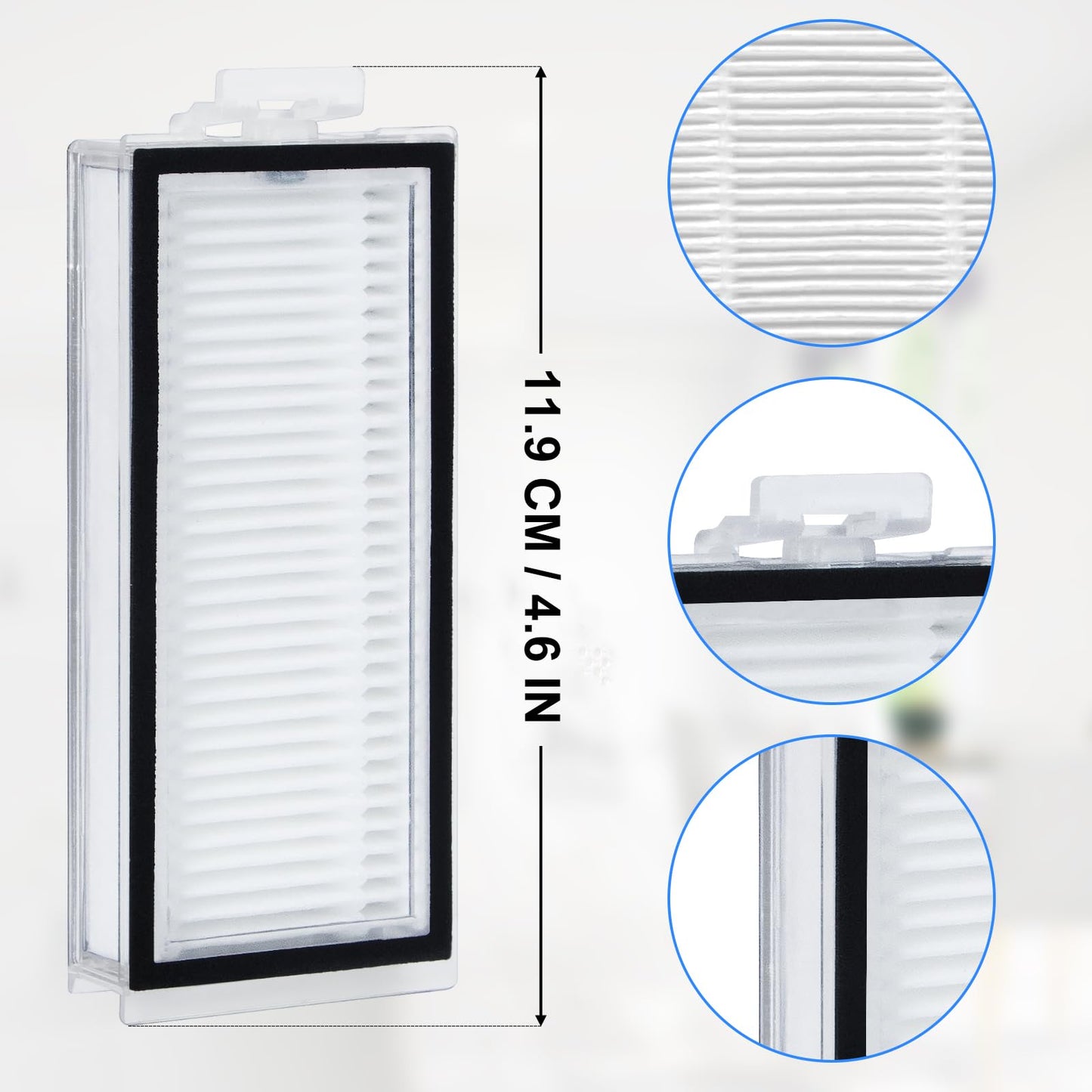 Fixbetter Hepa Filter for Roborock Q7 Max/ Q7 Max+/ Q7/ Q7+/ Q8 Max/ Q8 Max+/ Q5 Pro/ Q5 Pro+/ T8 Robot Vacuum Cleaner Replacement Part, Filter Washable and Reusable, Provides Stronger Suction Power