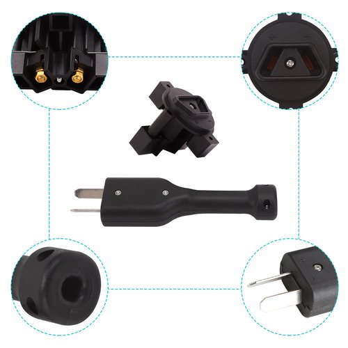 10L0L Golf Cart 2 Prong Crow Foot Charger Handle Plug & E-Way Plug Receptacle, Fits for Yamaha Electric Cart 36V Charger