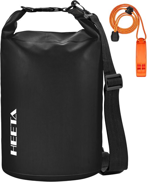 HEETA Waterproof Dry Bag - Lightweight Roll Top Backpack with Emergency Whistle | 5L/10L/20L/30L/40L for Travel, Kayaking, Camping
