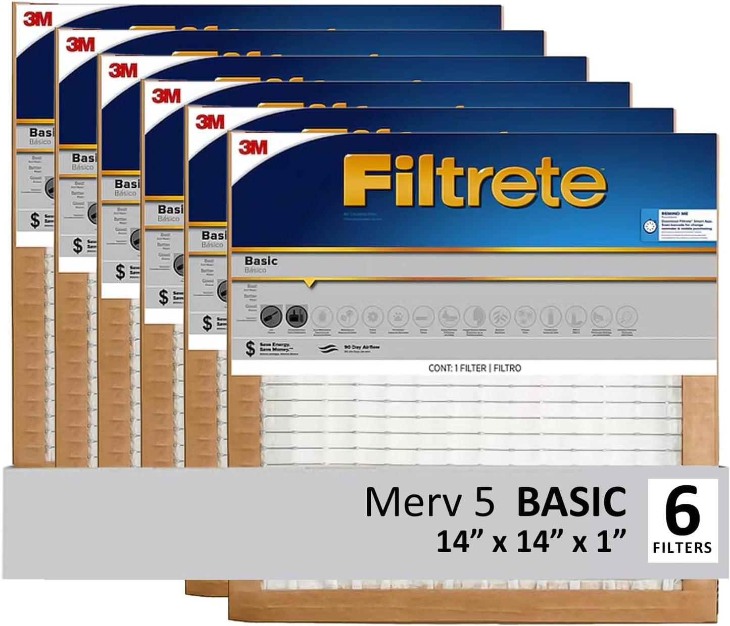 Filtrete 20x25x1 MERV 1 Air Filter Replacement - 6-Pack for HVAC & Furnace