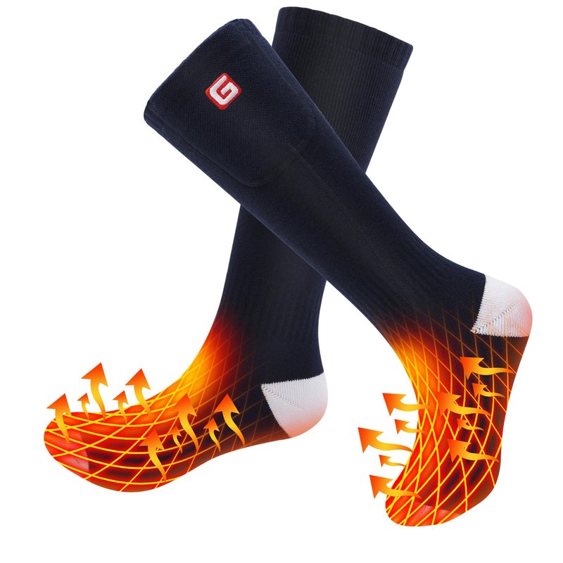 CODSOK Heated Socks Rechargeable Electric 3.7V 4000mAh Winter Navy Socks Cold Foot Warmers for Cycling Skiing Fishing Dog Walking Hiking Camping