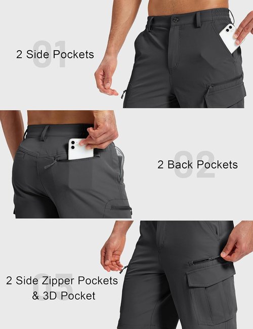 MAGCOMSEN Men's Hiking Cargo Shorts - Quick Dry Lightweight Design with 7 Pockets | Ideal for Outdoor Activities