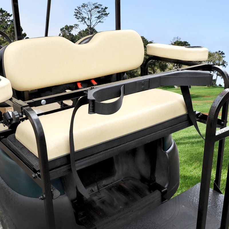Roykaw Golf Cart Bag Holder Bracket Compatible with Rear Seat, Fits EZGO Club Car Yamaha - No Drilling Required/Easy Disassemble Design, Just Only Fit 1.0" Square Tube Frame
