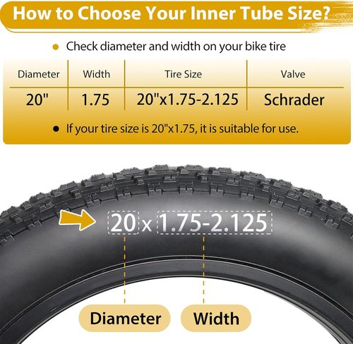 20 Inch Bike Tube by [Brand Name] - Durable Butyl Rubber with Schrader Valve | 2 Pack with Tire Levers