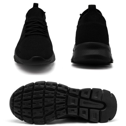 Mens Running Tennis Shoes Walking Lightweight Athletic Workout Gym Shoes Breathable Fashion Sneakers All_Black 10.5