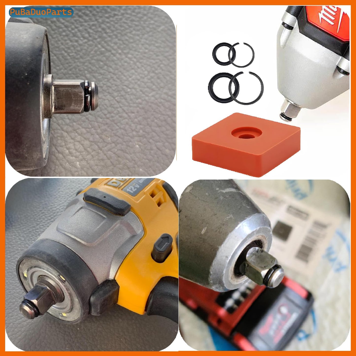 (10+10 Sets) 3/8" & 1/2" Impact Wrench Retainer Rings with O-Ring Kit Includes Retainer Ring Anvil Install Tool, Compatible with Milwaukee Electric/Pneumatic Impact Wrench