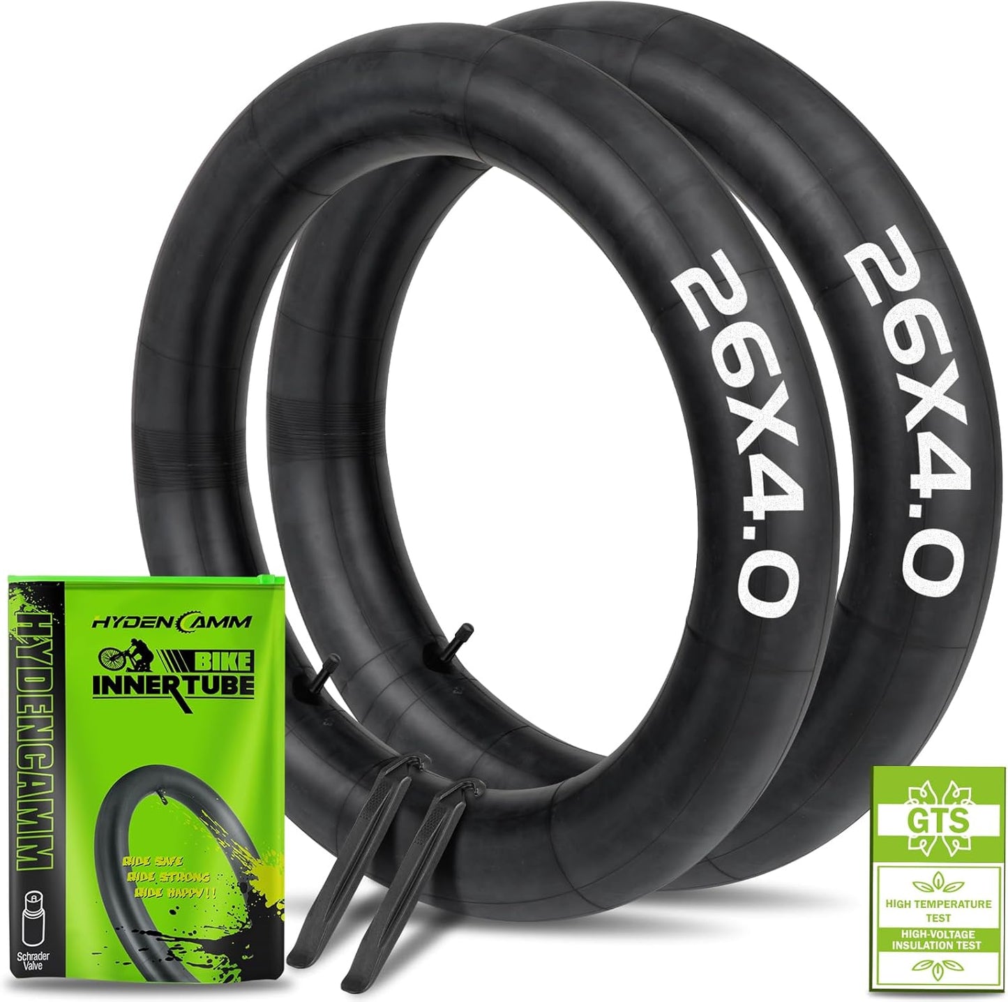 Skiennix Fat Tire Tubes - 20"/26" E-Bike Bicycle Tubes with AV 32mm Schrader Valve & 2 Tire Levers