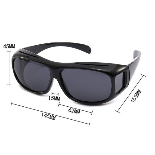 Gemgoo HD Day Driving Wrap Around Anti Glare Sunglasses with Polarized Lens for Man and Women (black lens)