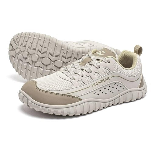 HOBIBEAR Zero Drop Barefoot Shoes|Trail Running Sneakers for Women Men|Wide Toe Box Fashion Walking Shoes(Sandy, Women 7/Men 6)