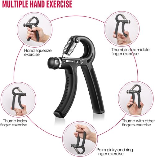 FitBeast Hand Grip Strengthener Kit - 5 Pack Adjustable Resistance Grippers & Stress Relief Tools for Athletes