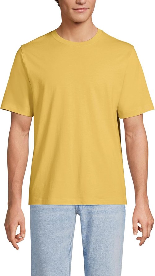 Lands' End Men's Super-T Short Sleeve T-Shirt - Comfortable Cotton Fabric | Classic Fit