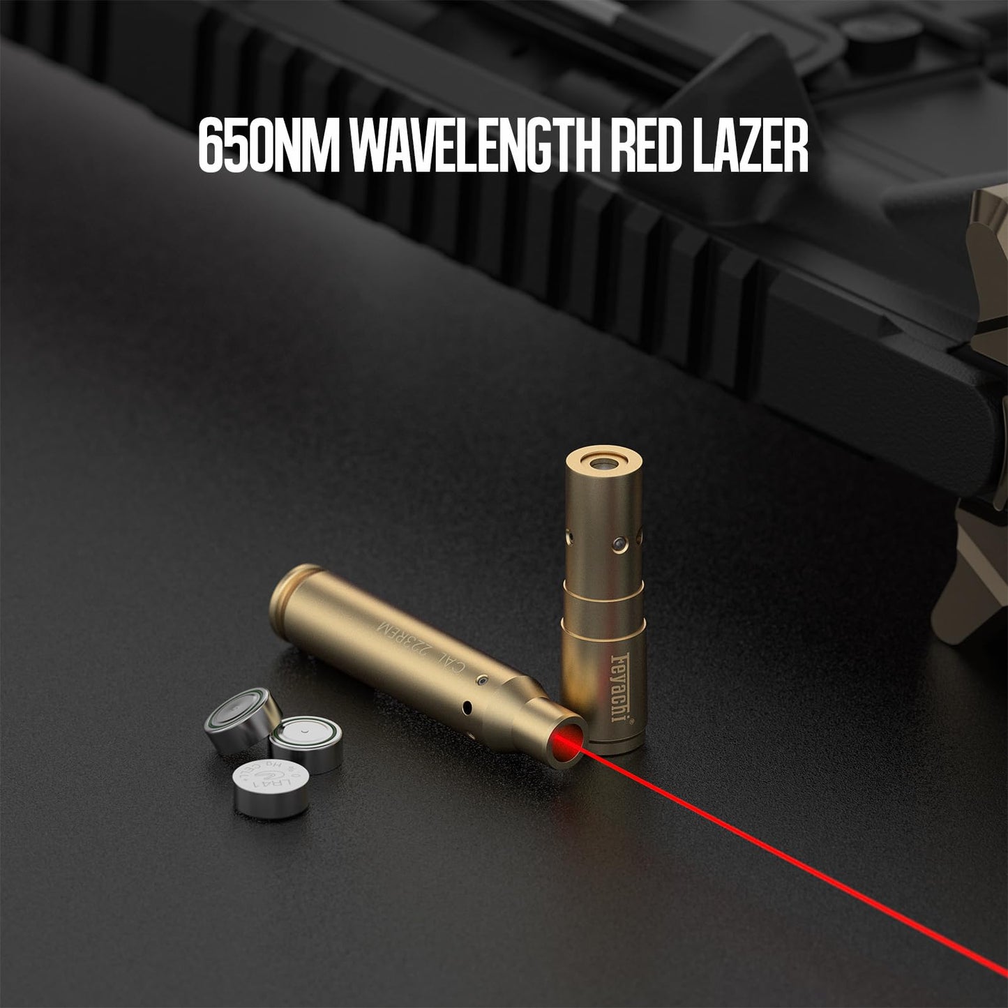 Feyachi Laser Bore Sight 9mm/223 5.56 Red Laser Boresighters with 9 Batteries Bore Sighting Kit