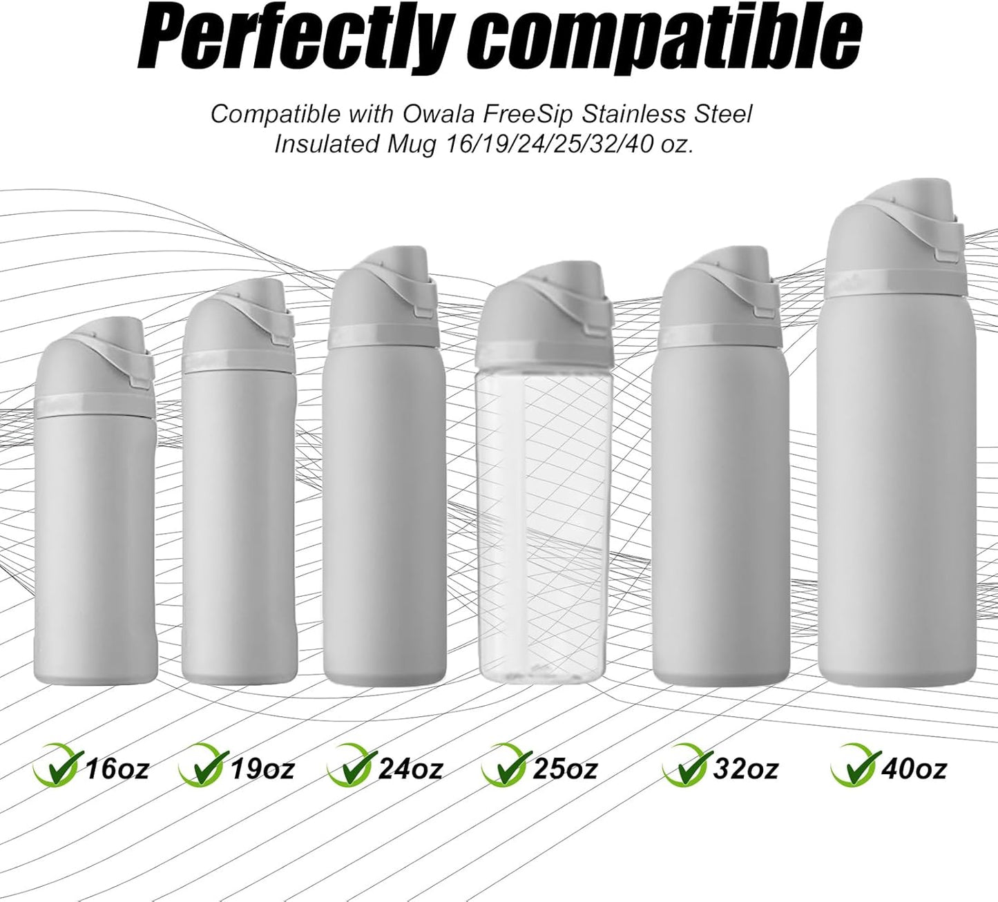 Owala | Water Bottle Lid Replacement - Silicone Stopper for 24oz & 32oz Bottles - Black