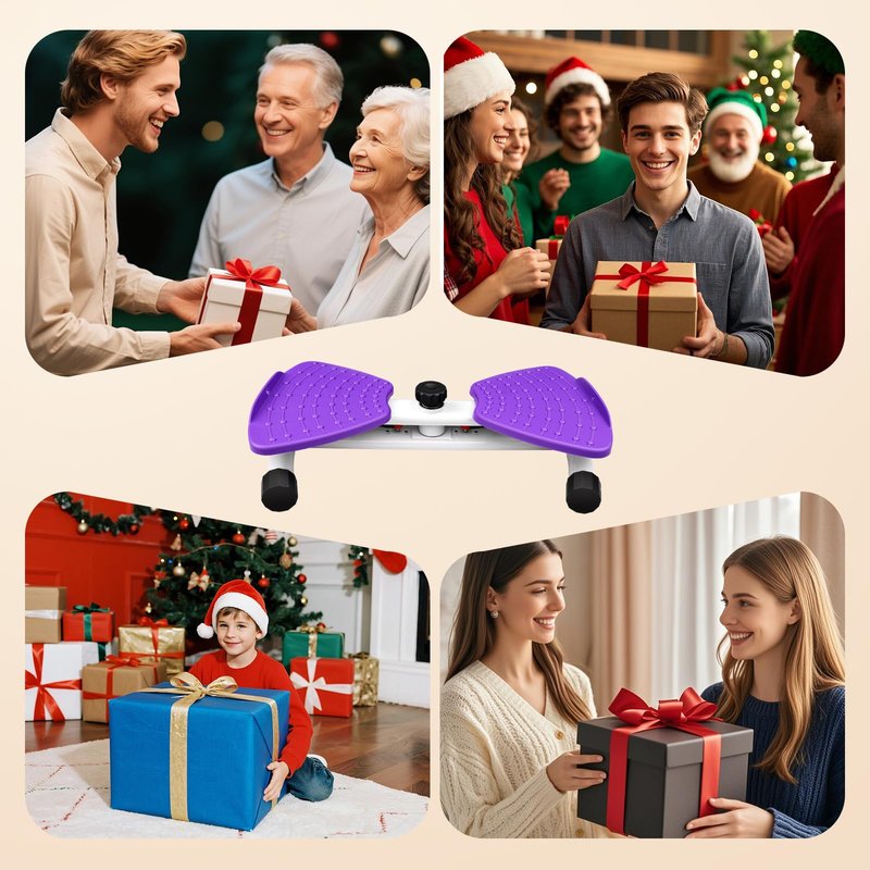 Waist Twister Machine with 300 lbs Weight Capacity, Abs Workout for Slim Waist and Core Ab Exercise, Noiseless Home Gym Exercise Equipment for Women Men, Purple