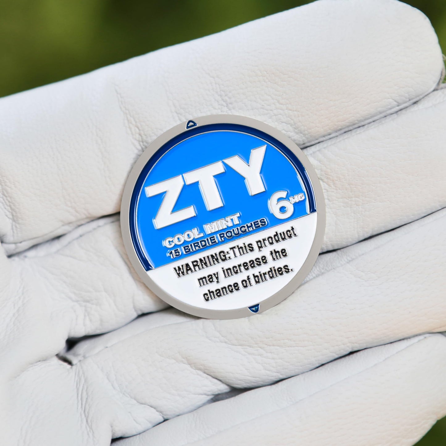 ZEETY Golf Ball Marker, Funny Golf Gifts Unique Golf Accessories for Men and Women Golfers (Blue)
