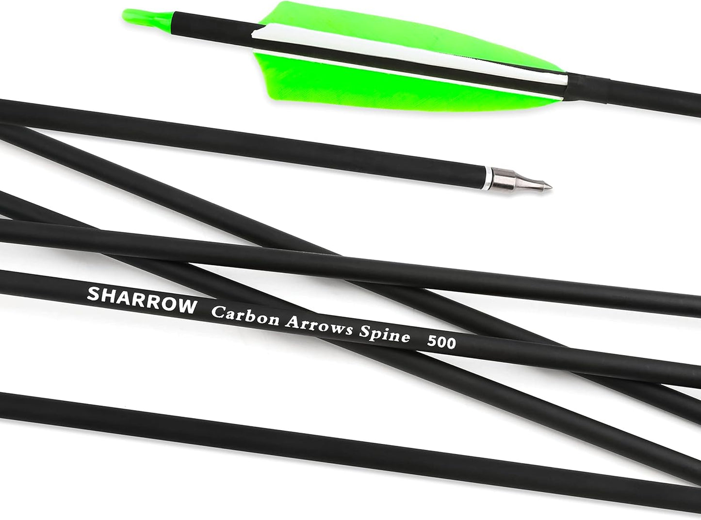 ZSHJGJR 30-Inch Carbon Archery Arrows - 4” Turkey Feathers for Target Practice | Spine 500, 6/12pcs