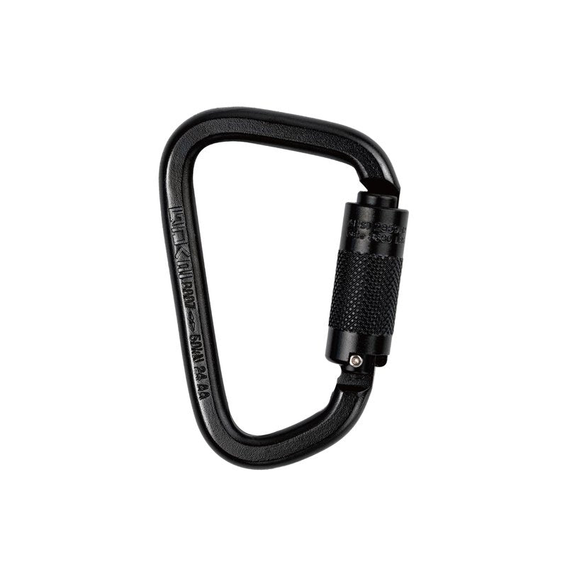 GDK2 Explorer CE Certified 50kN Screwgate Locking Carabiner in Size 4.33 x 2.68 inch, Heavy-Duty Carabiners for Climbing, Mountaineering, and Rappelling, Alloy Steel, Midnight Black,1 Pack