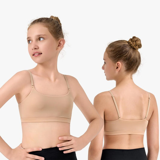 Sanstrong Dance Gymnastic Ballet Sport Bras for Girls Seamless Nude Trainning Sport Underwear Bra for Children Teens
