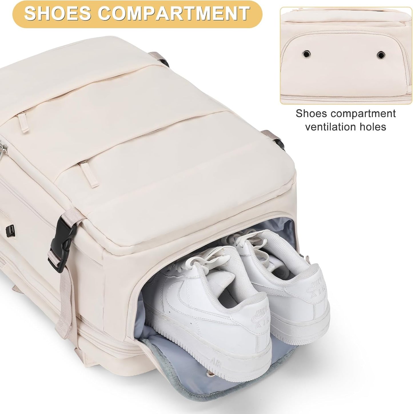 Skiennix Expandable Travel Backpack - Airline Approved Waterproof Carry-On Bag for Men & Women