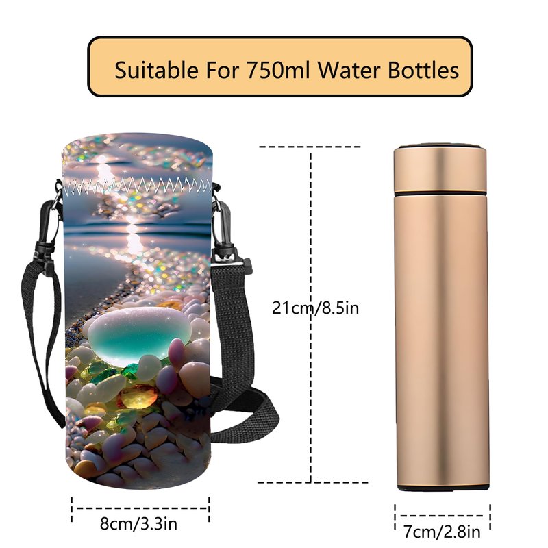 muemigai Water Bottle Holder Ajustable 25 Oz Water Bottle Carrier For Travel,Office,Home,Neopener Sling Bag For Stanley Cup Accessories,Walking,Hiking Gear(Stone)