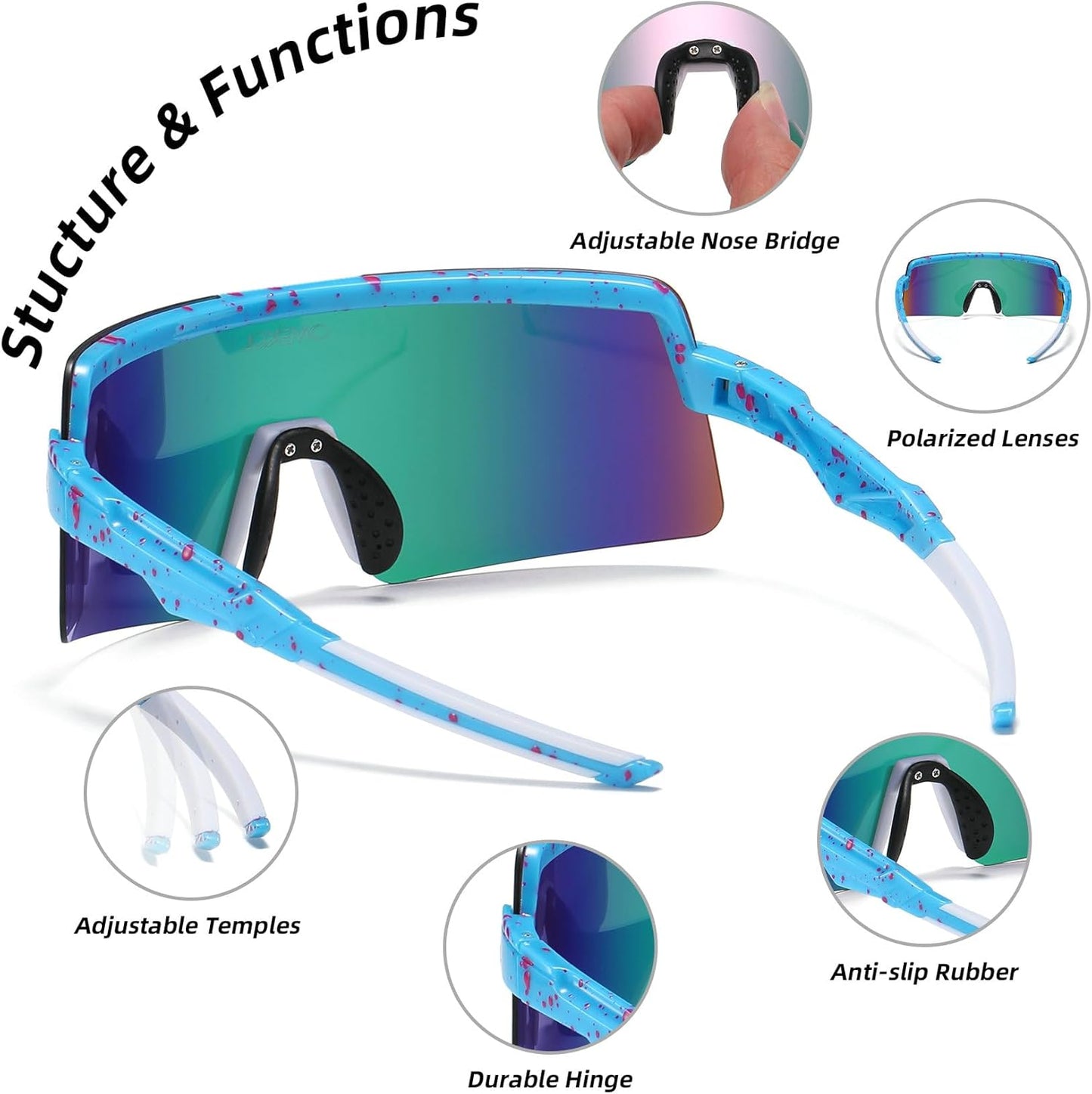 OMEKOL Polarized Sunglasses for Men & Women - UV400 Outdoor Sport Eyewear | Two Sizes Available