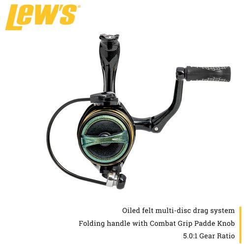 Lew’s Wally Marshall Signature Series Spinning Fishing Reel, Size 50 Reel, 5.0:1 Gear Ratio, Graphite Frame and Rotor, Interchangeable Retrieve