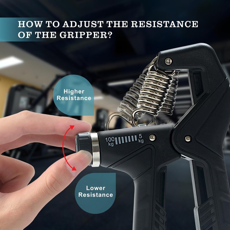 Uiuqekel Grip Strengthener 5-Pack Adjustable 11-220LBS Forearm Finger Trainer for Weightlifting Climbing Home Gym