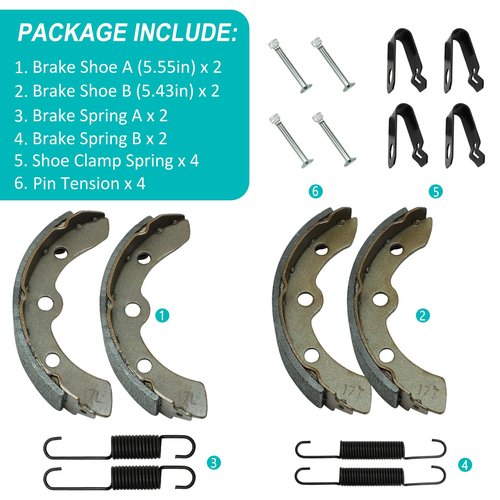 101823201 Club Car Brake Shoes Springs Pins Kits for Yamaha DS PrecedentG1/G2/G3/G5/G8/G9/G11 E-Z-GO Gas Electric Golf Cart Replacement Brake Shoes