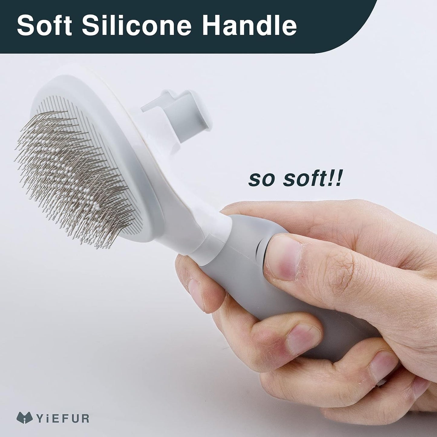 Skiennix Cat Hair Brush - Soft Silicone Self-Cleaning Grooming Tool for Short & Long Haired Cats