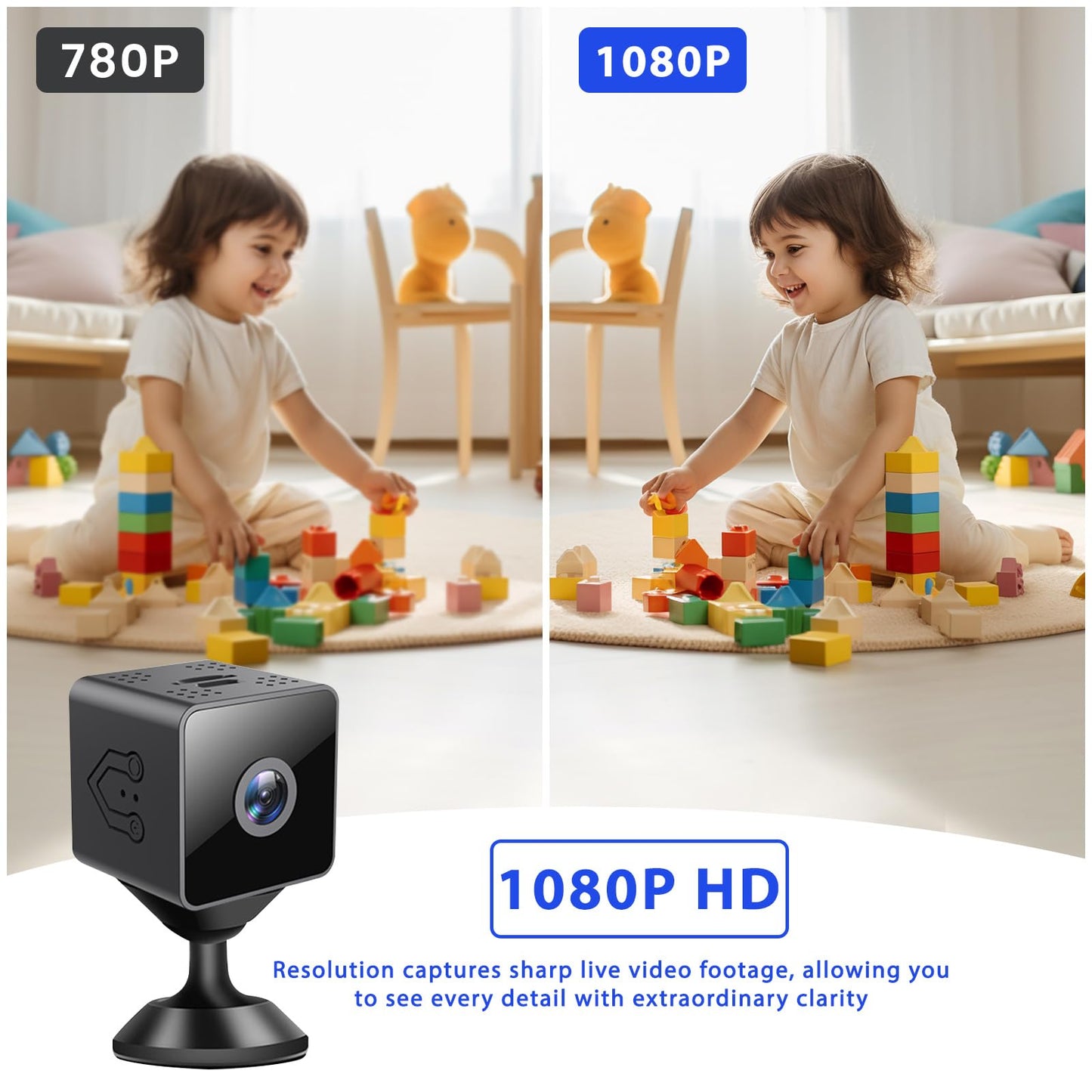 Mini Wireless Security Camera, 1080P HD Small Magnetic Home WiFi Micro Camera Nanny Cam with Motion Detection, Cloud & SD Storage, Night Vision, Tiny Cameras for Home Pet Baby Office Indoor Outdoor