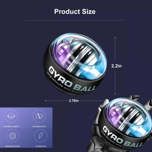 TZWXHDM 2026 New Wrist Ball Exerciser, Curaball Torque Ball with LED Lights and Portable Case, 6-Level Color-Shifting, PowerBall for Stronger Arms, Wrists and Fingers
