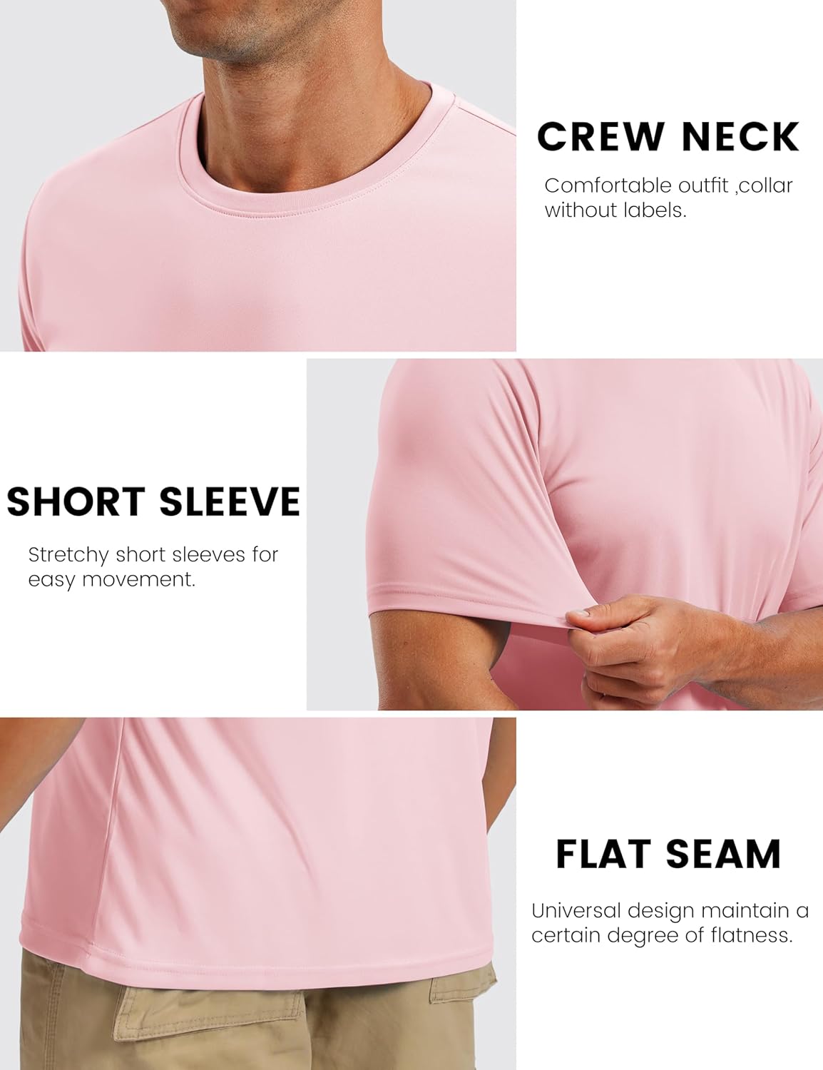 TACVASEN Men's Quick-Dry Athletic T-Shirts - Sun Protection Rash Guard | UPF 50+ Running Shirts