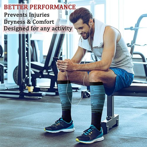 CHARMKING Compression Socks - 15-20 mmHg Circulation Support for Athletic Running & Cycling (8 Pairs)